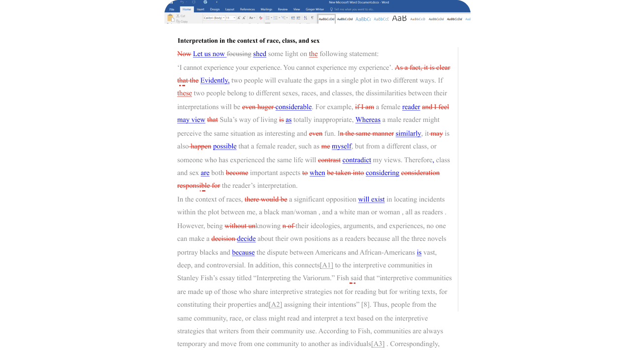 Thesis Editing